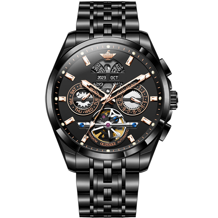 Light Luxury Trend Waterproof Glow-in-the-dark Multi-functional Full Hollow Mechanical Watch