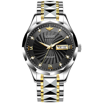 New tungsten steel diamond-inset waterproof automatic mechanical watch Women's watch men's watch couple watch