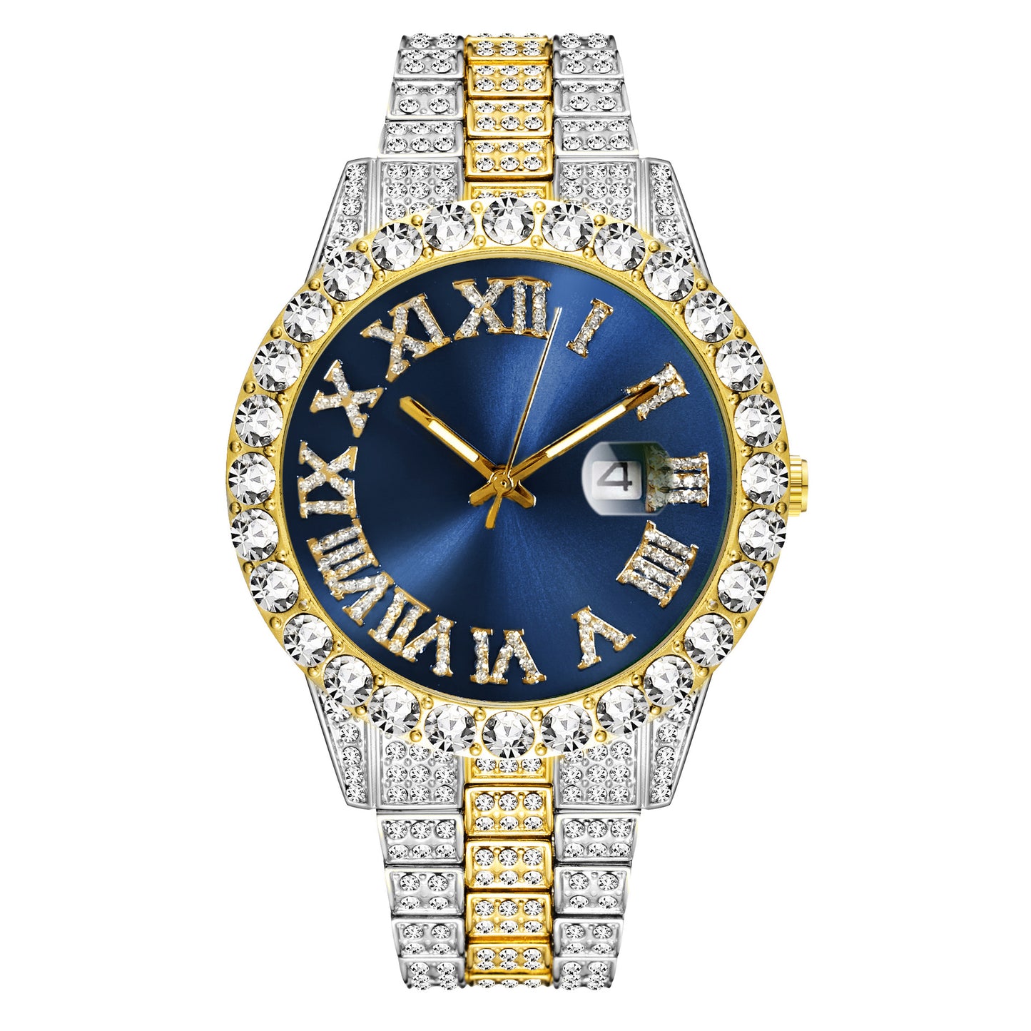 Bling-end Out Round Luxury Men's Watch