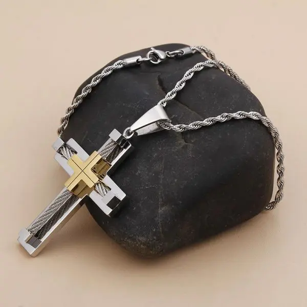 HIM & PROSPER SILVER CROSS NECKLACE