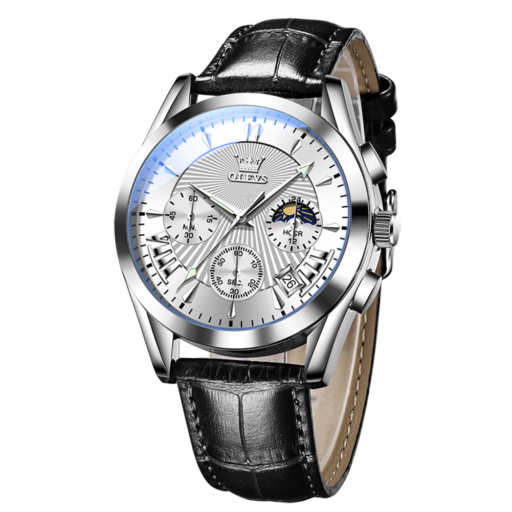 Multifunction Sports Timing Calendar Quartz Men's Watch