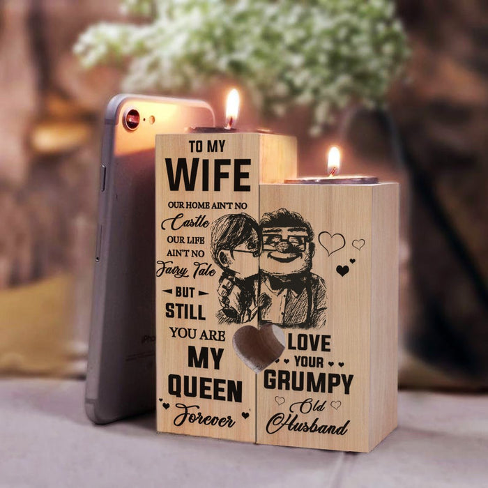 Husband to Wife - you are my queen forever - Candle Holder