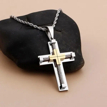 HIM & PROSPER SILVER CROSS NECKLACE