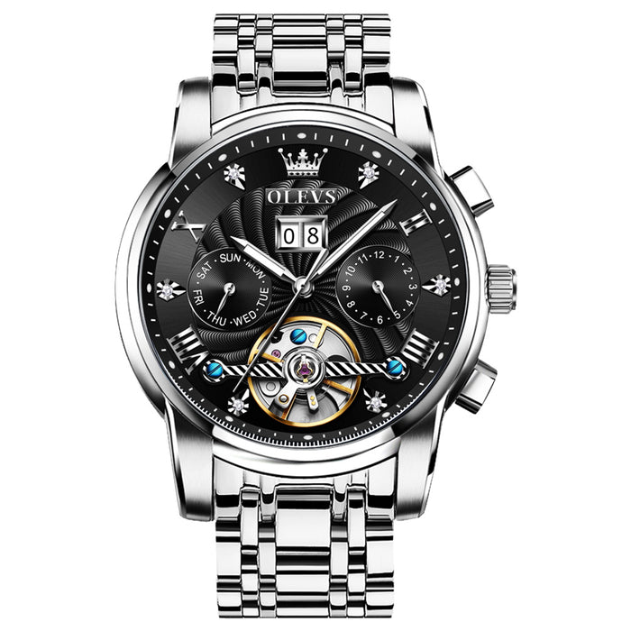 Tourbillon Waterproof Mechanical Watch Multifunctional Men's Watch