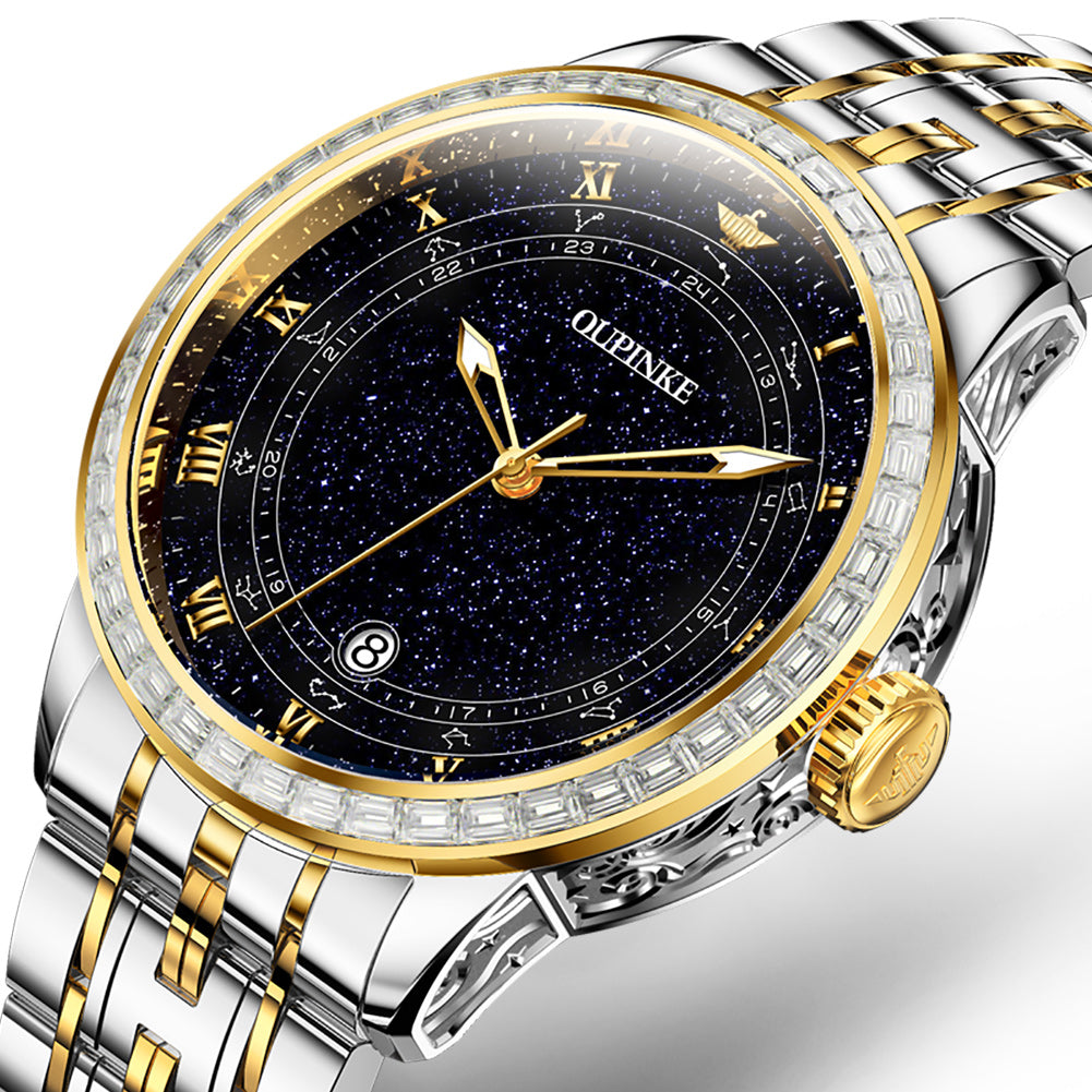 Star Dial Mechanical Watch Waterproof Men's Watch