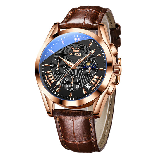 Multifunction Sports Timing Calendar Quartz Men's Watch