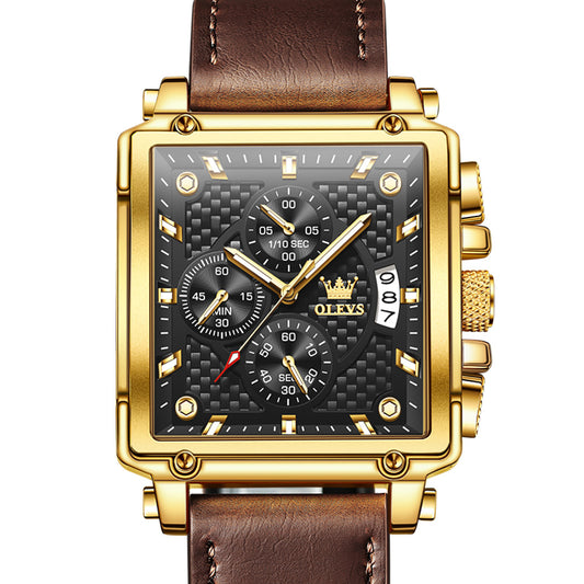 Multifunction Quartz Watch Square Watch Men's Watch