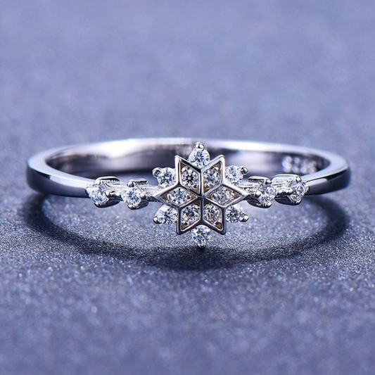 925 Sterling Silver Snowflake Ring