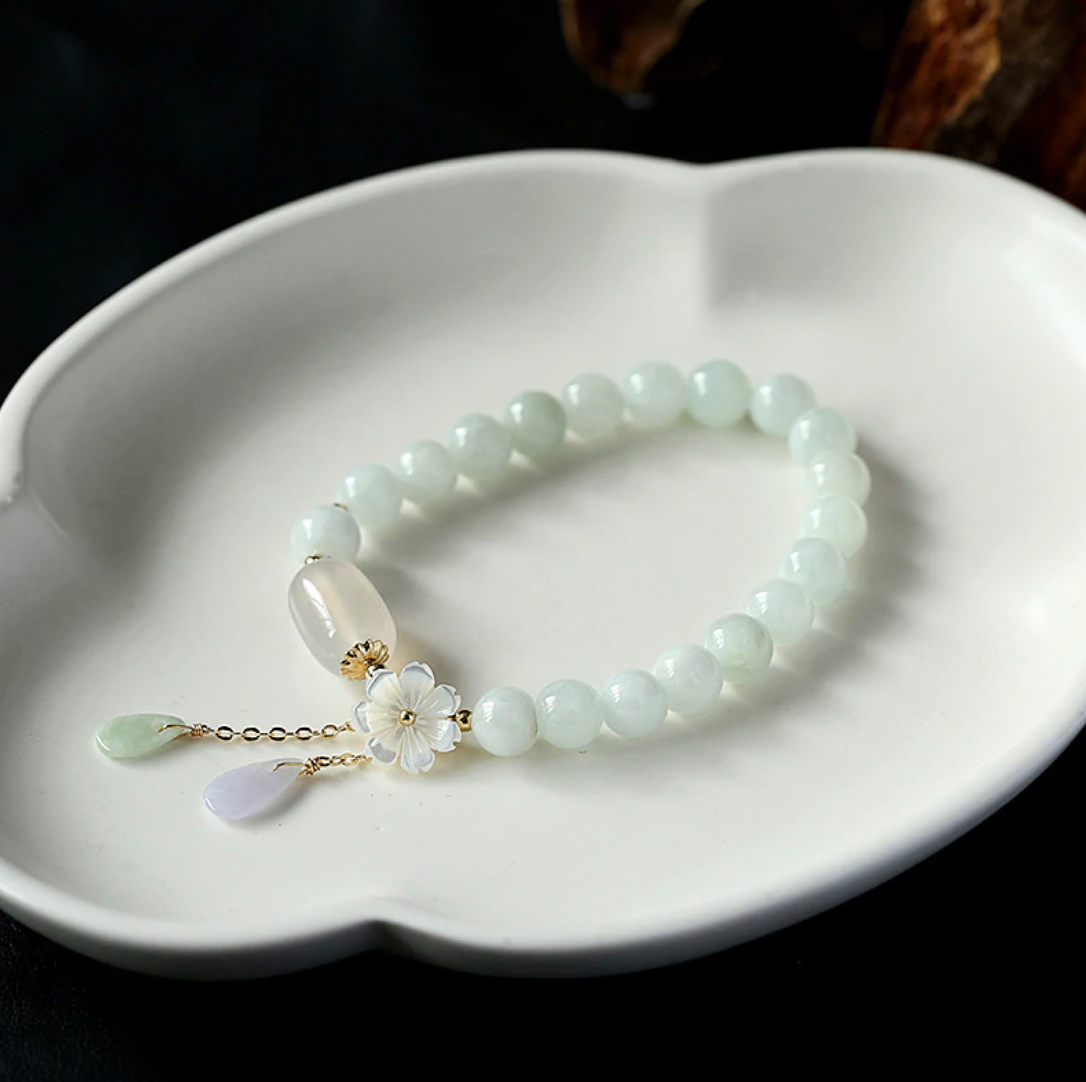 Emerald Jade Stone & Agate Bracelet