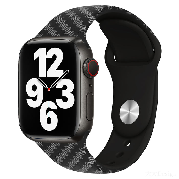 Morandi Silicone Carbon Fiber Printed Apple Watch Band (Only Band)